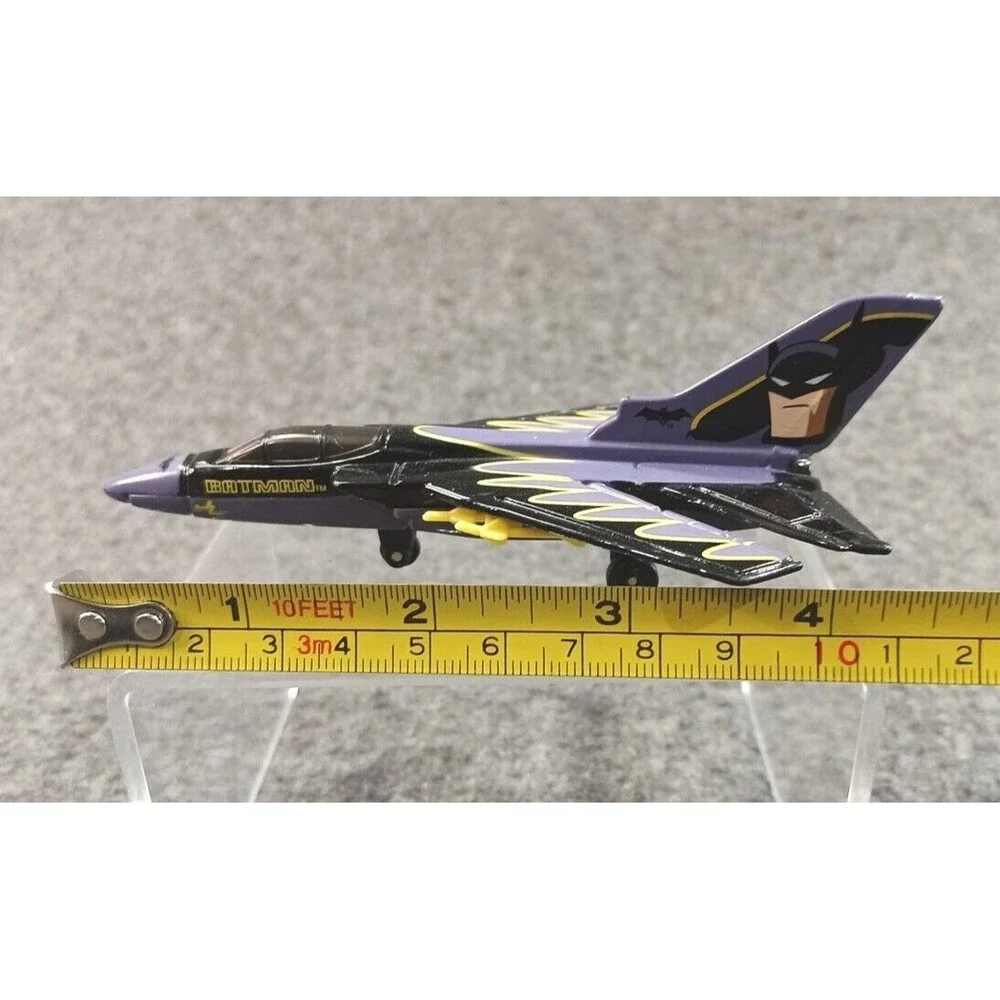 Vintage Matchbox Tornado DC Batman Jet Aircraft Black Purple Die Cast 2000